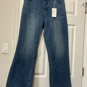 FUNUCA Jeans Women’s Size 14 High Waist Wide Leg Stretch Denim Blue